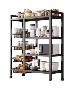 Multi- purpose Multi-Layer Kitchen Storage Rack with Metal Basket for living Room/Kitchen/Balcony 