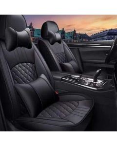 Seat Covers Universal PU Leather Anti-Slippery Cushion - All Black 