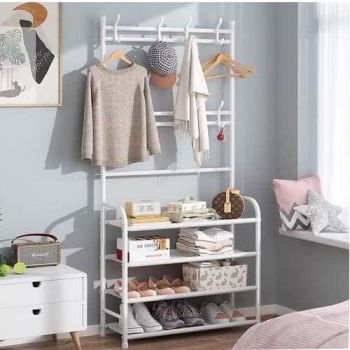 Multi Purposes Cloth hanger and Shoes Organizer