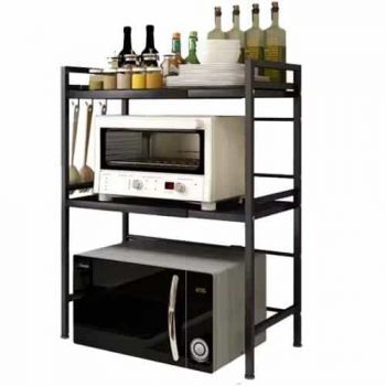 Microwave Storage Rack with 2 Layer Shelves 