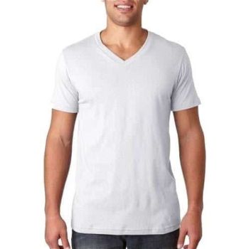 Chase Deer V-Neck Short Sleeve T-Shirt-white