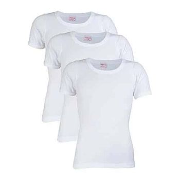 Yarrison Round-Neck Cotton Shirts Short Sleeve-3pcs