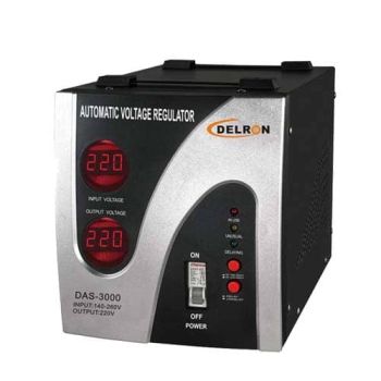  Delron DAS-3000 Automatic Voltage Stabilizers - 3000VA Black (Digital Display)