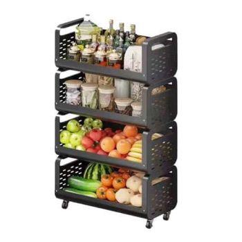 Fruit and Vegetable Rack for Kitchen Storage -4 Tires