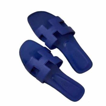 Hermes Slippers Ladies Slip-On Sandals Blue