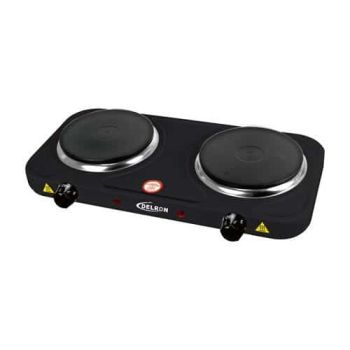 Delron Hot Plate 2 Burner 2000W Electric Burner- Black