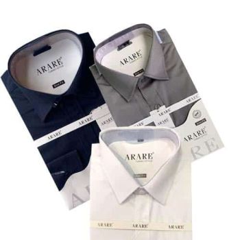 Arare Long Sleeve Shirt  3pcs- White/blue-black/Grey