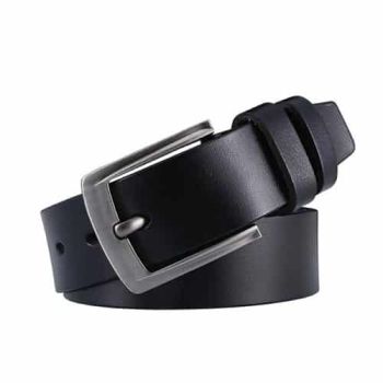  Leather Men's Belt with -Black