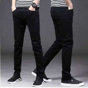 Jeans High Quality Men’s Casual Slim Fit Stretch Jeans- Black