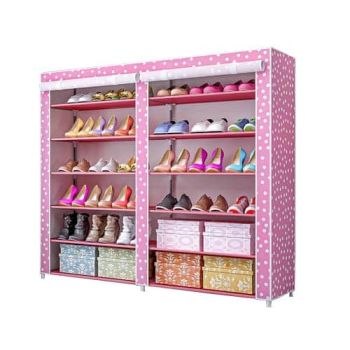 12 Tiers Portable Double Shoe Rack Closet Shelf Storage Organizer