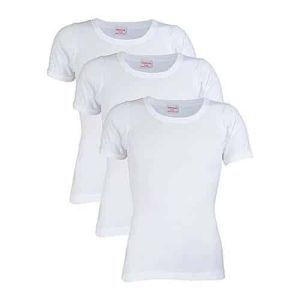 Yarrison Round-Neck Cotton Shirts Short Sleeve-3pcs