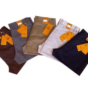 Men's Khaki Trousers => 5 Pieces   