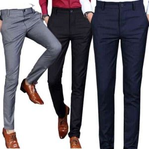Formal office Trousers Black |Blue-Blue| Gray -3pcs 