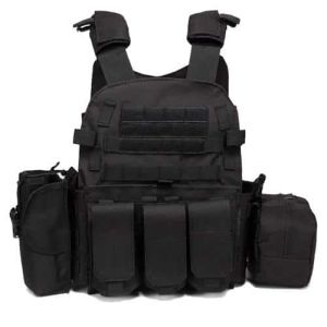 Tactical vest Adjustable Body Armor combat vest- Black